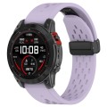 For Garmin Fenix 6X GPS / 6X Pro Quick Release Holes Magnetic Buckle Silicone Watch Band(Purple)
