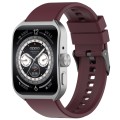 For OPPO Watch 4 Pro 22mm Solid Color Silicone Watch Band(Wine Red)