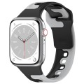 For Apple Watch Ultra 2 49mm Double Color Silicone Watch Band(Black+Grey)