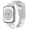 For Apple Watch 9 41mm Double Color Silicone Watch Band(Grey+White)