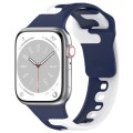 For Apple Watch 9 45mm Double Color Silicone Watch Band(Blue+White)