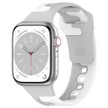 For Apple Watch SE 2023 44mm Double Color Silicone Watch Band(Grey+White)