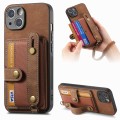 For iPhone 14 Retro Cross Wristband Wallet Leather Back Phone Case(Brown)