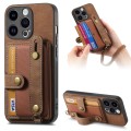 For iPhone 15 Pro Retro Cross Wristband Wallet Leather Back Phone Case(Brown)