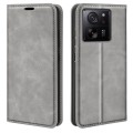 For Xiaomi 13T Retro-skin Magnetic Suction Leather Phone Case(Grey)
