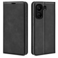 For Xiaomi Redmi 13C Retro-skin Magnetic Suction Leather Phone Case(Black)