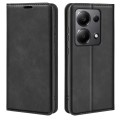 For Xiaomi Redmi Note 13 4G Retro-skin Magnetic Suction Leather Phone Case(Black)