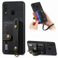 For Samsung Galaxy A30/A20/M10s Retro Cross Wristband Wallet Leather Back Phone Case(Black)