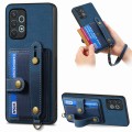 For Samsung Galaxy A32 4G Retro Cross Wristband Wallet Leather Back Phone Case(Blue)
