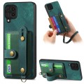 For Samsung Galaxy A42 5G Retro Cross Wristband Wallet Leather Back Phone Case(Green)