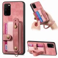 For Samsung Galaxy S20+ Retro Cross Wristband Wallet Leather Back Phone Case(Pink)