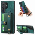 For Samsung Galaxy S24 Ultra 5G Retro Cross Wristband Wallet Leather Back Phone Case(Green)