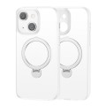 For iPhone 15 360 Magsafe Ring Holder TPU Hybrid PC Phone Case(White)