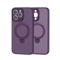 For iPhone 15 Pro Max 360 Magsafe Ring Holder TPU Hybrid PC Phone Case(Purple)