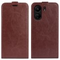 For Xiaomi Redmi 13C R64 Texture Single Vertical Flip Leather Phone Case(Brown)