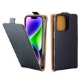 For iPhone 15 Plus Vertical Flip Leather Phone Case with Card Slot(Black)