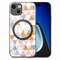 For iPhone 15 Colored Drawing Leather Back Phone Case(Rhombus)