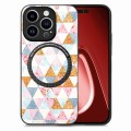 For iPhone 15 Pro Colored Drawing Leather Back Phone Case(Rhombus)