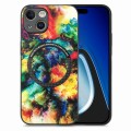 For iPhone 15 Plus Colored Drawing Leather Back Phone Case(Colorful Cloud)