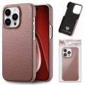 For iPhone 15 Pro Max Litchi Oil Edge Leather Back Phone Case(Jujube Apricot)
