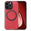 For iPhone 15 Pro Solid Color Leather Skin Back Phone Case(Red)