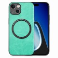 For iPhone 15 Plus Solid Color Leather Skin Back Phone Case(Green)