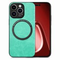 For iPhone 15 Pro Max Solid Color Leather Skin Back Phone Case(Green)
