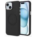 For iPhone 15 Imitation Liquid Skin Feel Plating Magsafe Phone Case(Black)