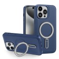 For iPhone 15 Pro Max Shield MagSafe Magnetic Holder Phone Case(Sierra Blue)