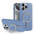 For iPhone 15 Pro Max Shield MagSafe Magnetic Holder Phone Case(Blue)