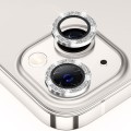 For iPhone 15 / 15 Plus ENKAY Hat-Prince Glitter Rear Lens Aluminium Alloy Tempered Glass Film(Silve