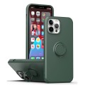 For iPhone 15 Ring Kickstand Silicone Phone Case(Army Green)