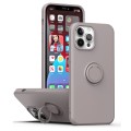 For iPhone 15 Ring Kickstand Silicone Phone Case(Gray)