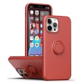 For iPhone 15 Ring Kickstand Silicone Phone Case(Hawthorn Red)