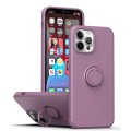 For iPhone 15 Ring Kickstand Silicone Phone Case(Purple)
