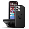For iPhone 15 Pro Ring Kickstand Silicone Phone Case(Black)