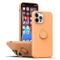 For iPhone 15 Pro Max Ring Kickstand Silicone Phone Case(Orange)