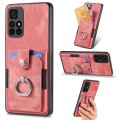 For Xiaomi Poco M4 Pro 5G Retro Skin-feel Ring Card Wallet Phone Case(Pink)