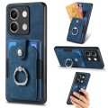For Xiaomi Redmi Note 13 Retro Skin-feel Ring Card Wallet Phone Case(Blue)