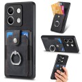 For Xiaomi Redmi Note 13 Retro Skin-feel Ring Card Wallet Phone Case(Black)