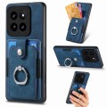 For Xiaomi 14 Retro Skin-feel Ring Card Wallet Phone Case(Blue)