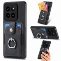 For Xiaomi 14 Pro Retro Skin-feel Ring Card Wallet Phone Case(Black)