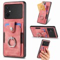 For Xiaomi Poco M5 4G Retro Skin-feel Ring Card Wallet Phone Case(Pink)