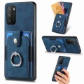 For Xiaomi Poco M3 Retro Skin-feel Ring Card Wallet Phone Case(Blue)