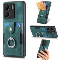 For Xiaomi Redmi 13C Retro Skin-feel Ring Card Wallet Phone Case(Green)