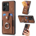 For Xiaomi Redmi 13C Retro Skin-feel Ring Card Wallet Phone Case(Brown)