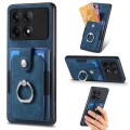 For Xiaomi Redmi K70E Retro Skin-feel Ring Card Wallet Phone Case(Blue)