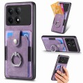 For Xiaomi Poco X6 Pro Retro Skin-feel Ring Card Wallet Phone Case(Purple)