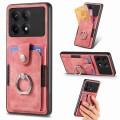 For Xiaomi Poco X6 Pro Retro Skin-feel Ring Card Wallet Phone Case(Pink)
