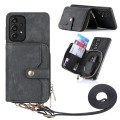 For Samsung Galaxy A33 Crossbody Multi-function Zipper Wallet Phone Case(Black)